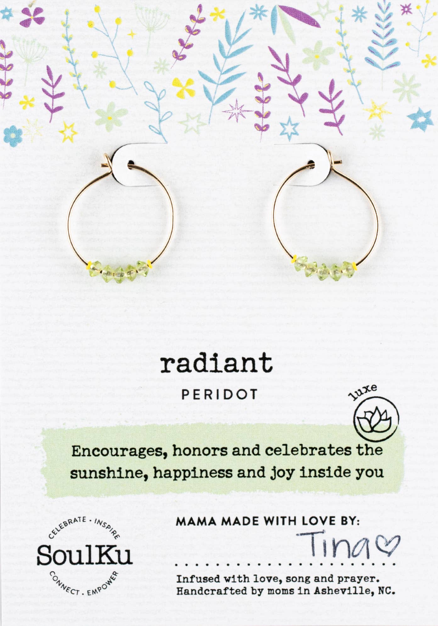 Radiant Gold-Filled Hoop Earrings - Peridot