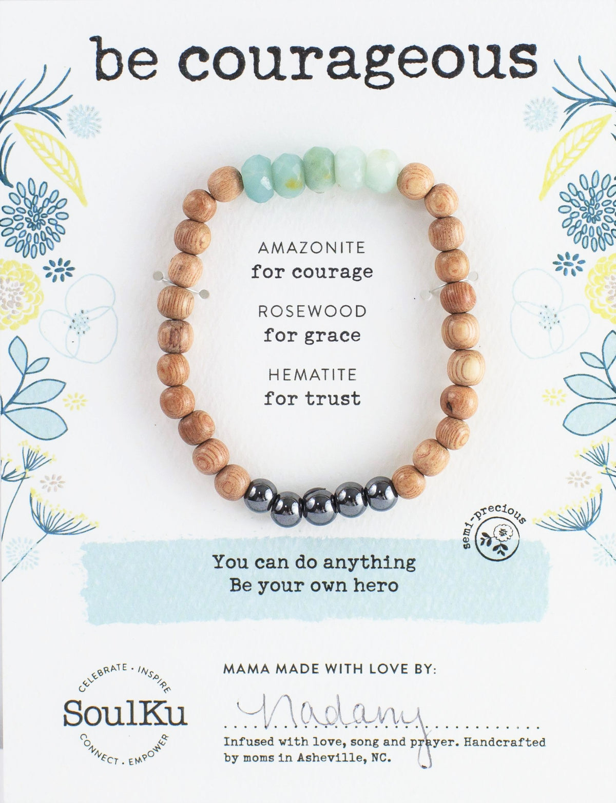 Be Courageous Be Your Own Hero Bracelet - Amazonite