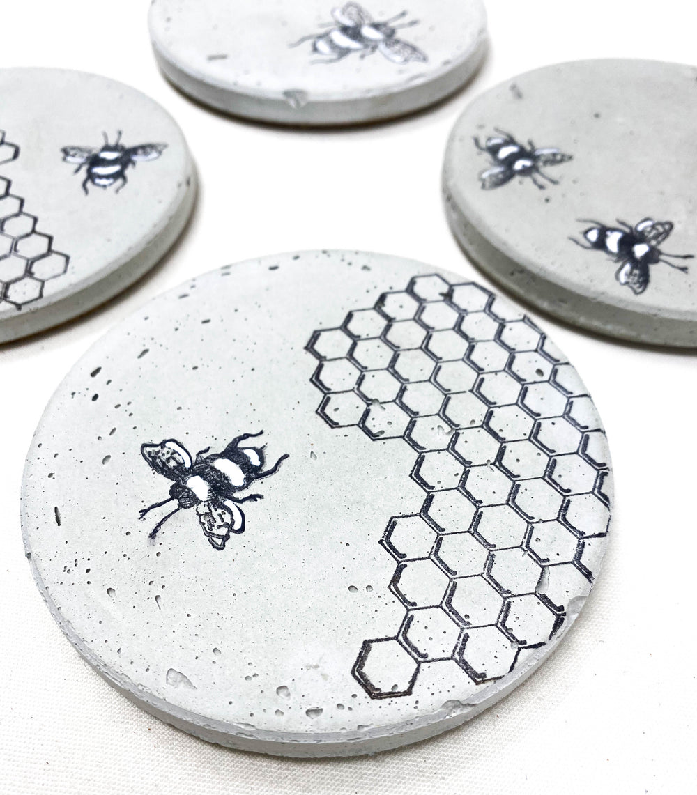 Bee Concrete Coasters