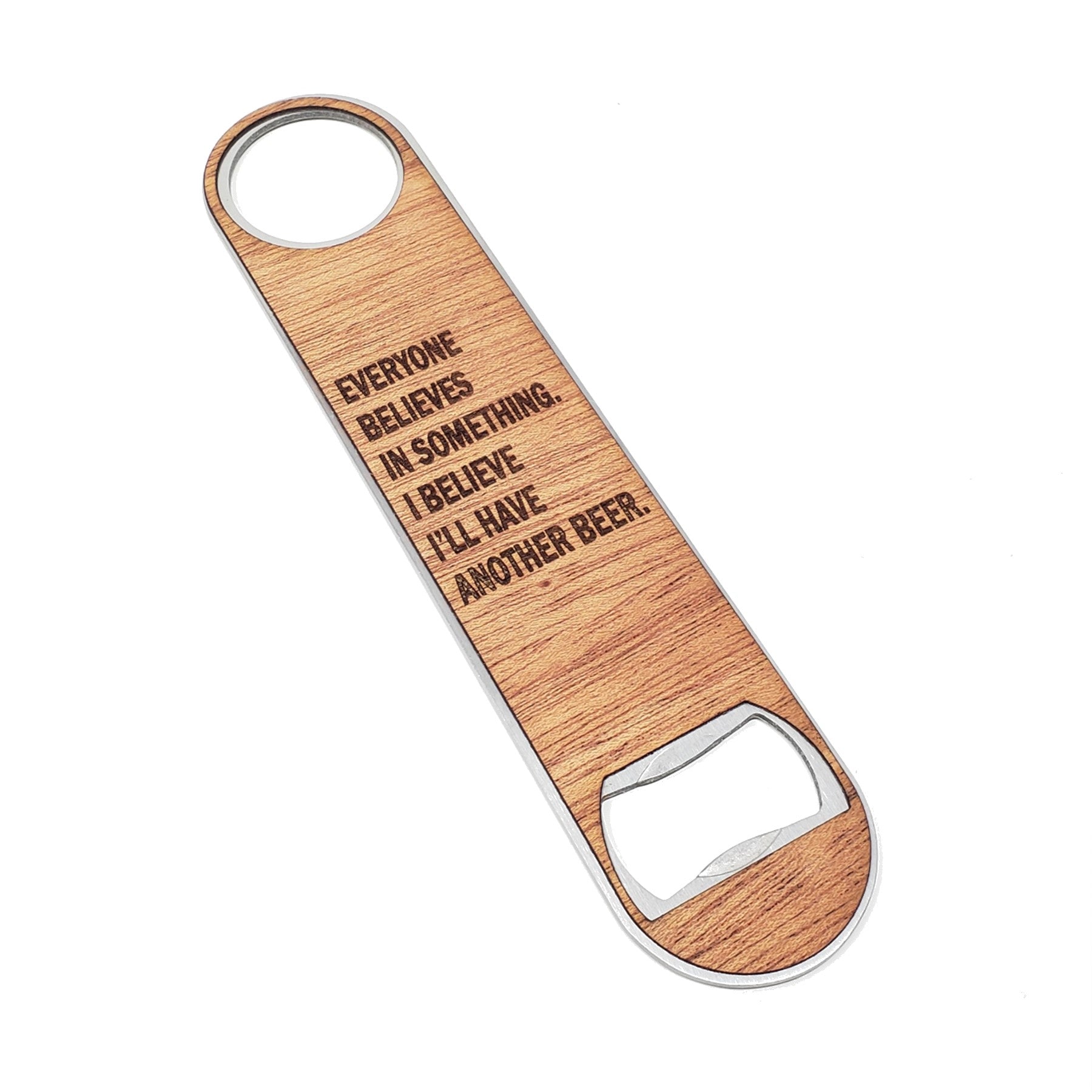 Ashes to Ashes Wood and Aluminum Bottle Opener