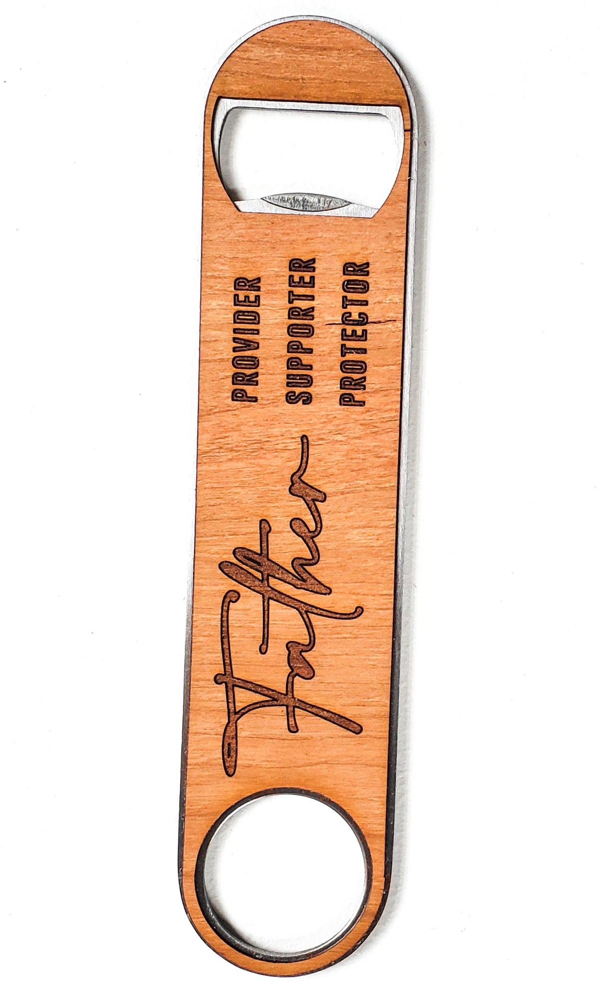 Father Wood and Aluminum Bottle Opener