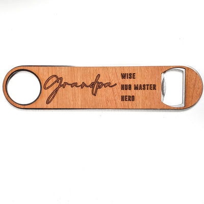 Grandpa Wood and Aluminum Bottle Opener