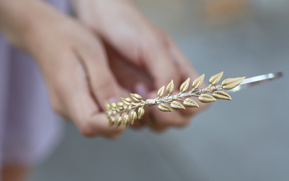 Little Leaves brass leaf headband