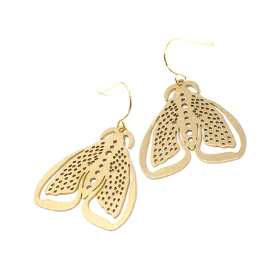 Brass Bubble Moth Earrings