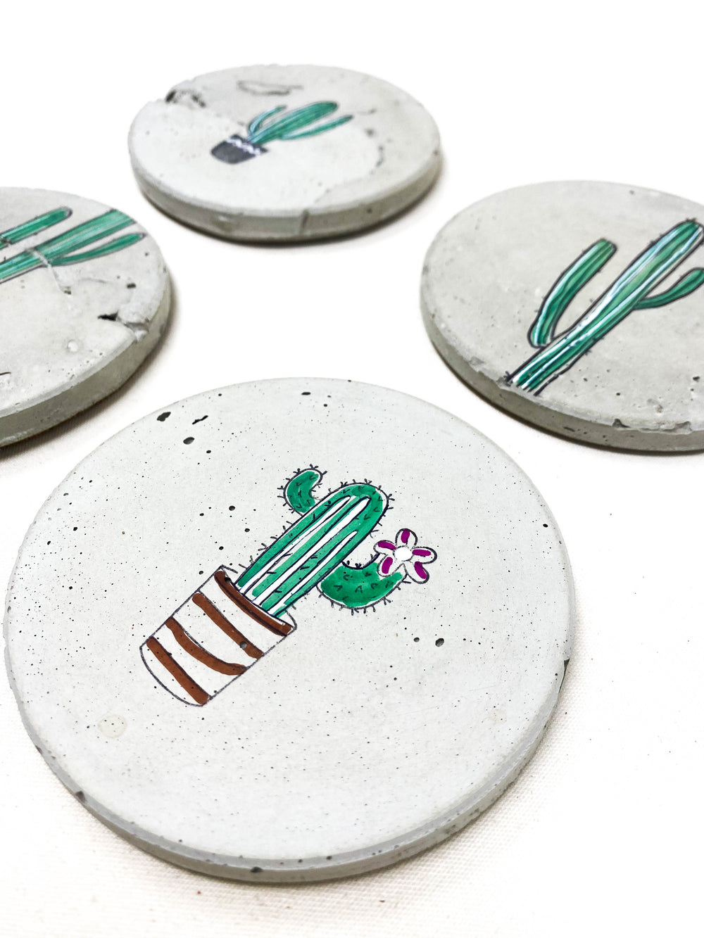 Cactus Concrete Coasters
