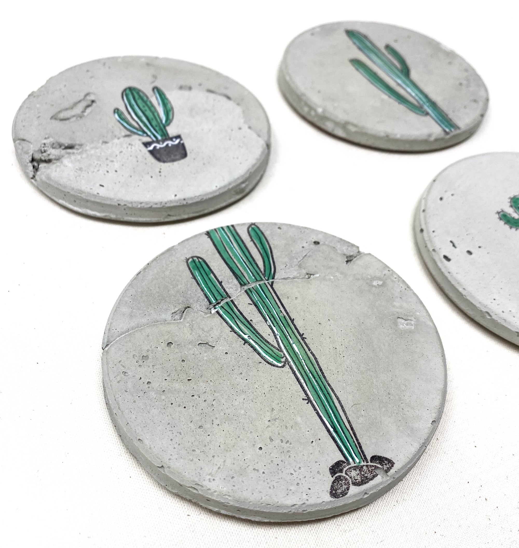 Cactus Concrete Coasters