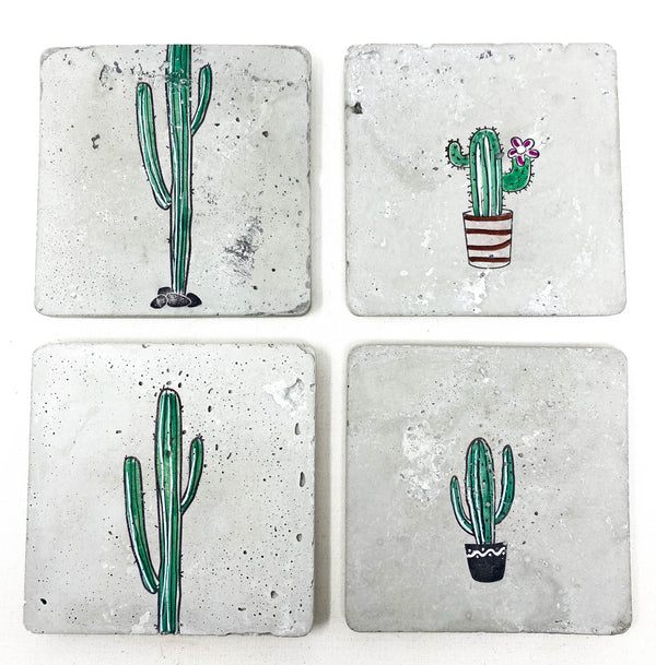 Cactus Concrete Coasters