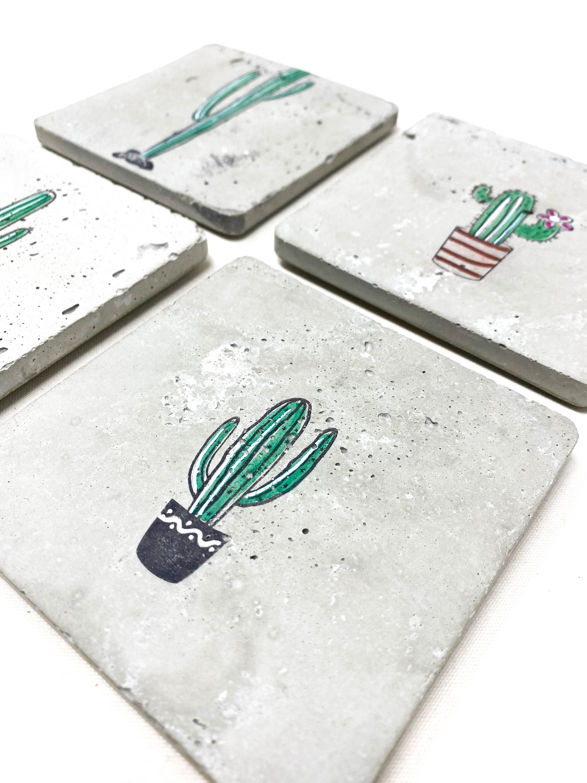 Cactus Concrete Coasters