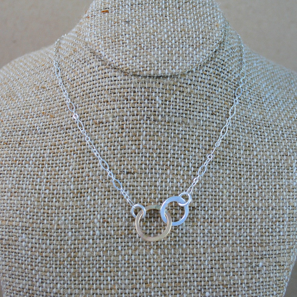 Mini Interlocking Necklace - mixed metals