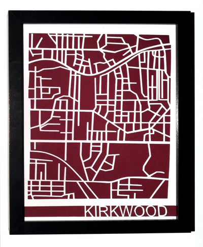 Kirkwood Neighborhood Paper Cut Map