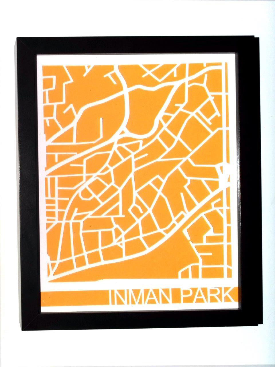 Inman Park Neighborhood Paper Cut Map