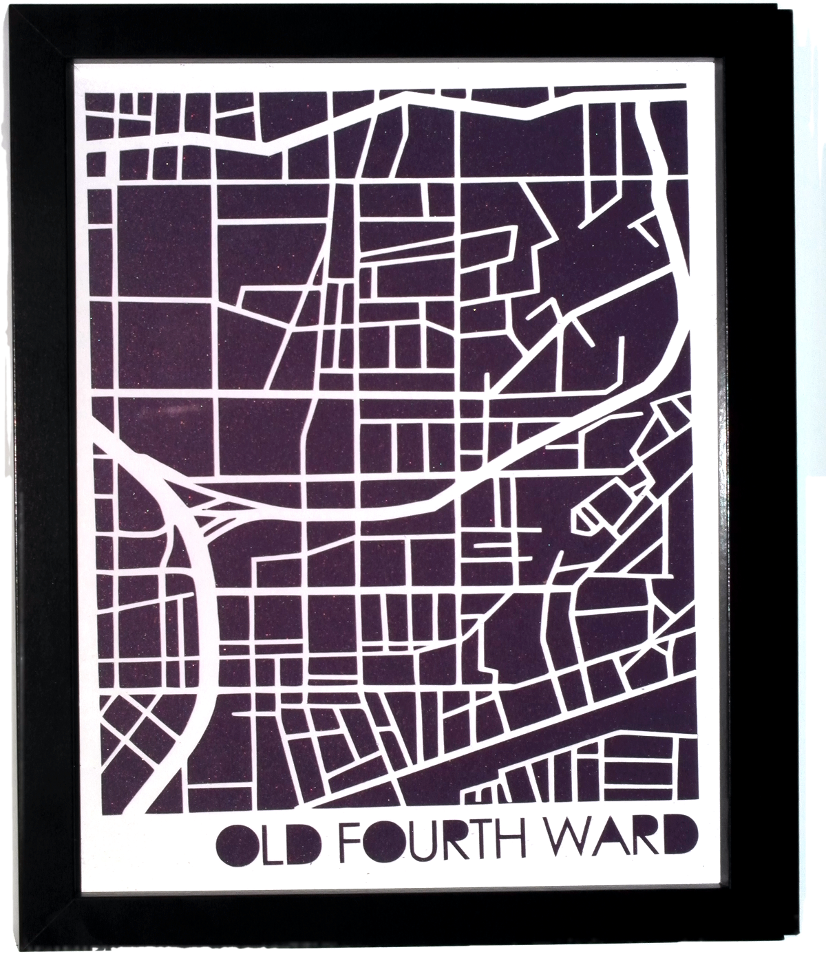 Old Fourth Ward Neighborhood Paper Cut Map