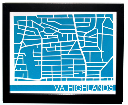 Virginia Highlands Neighborhood Paper Cut Map