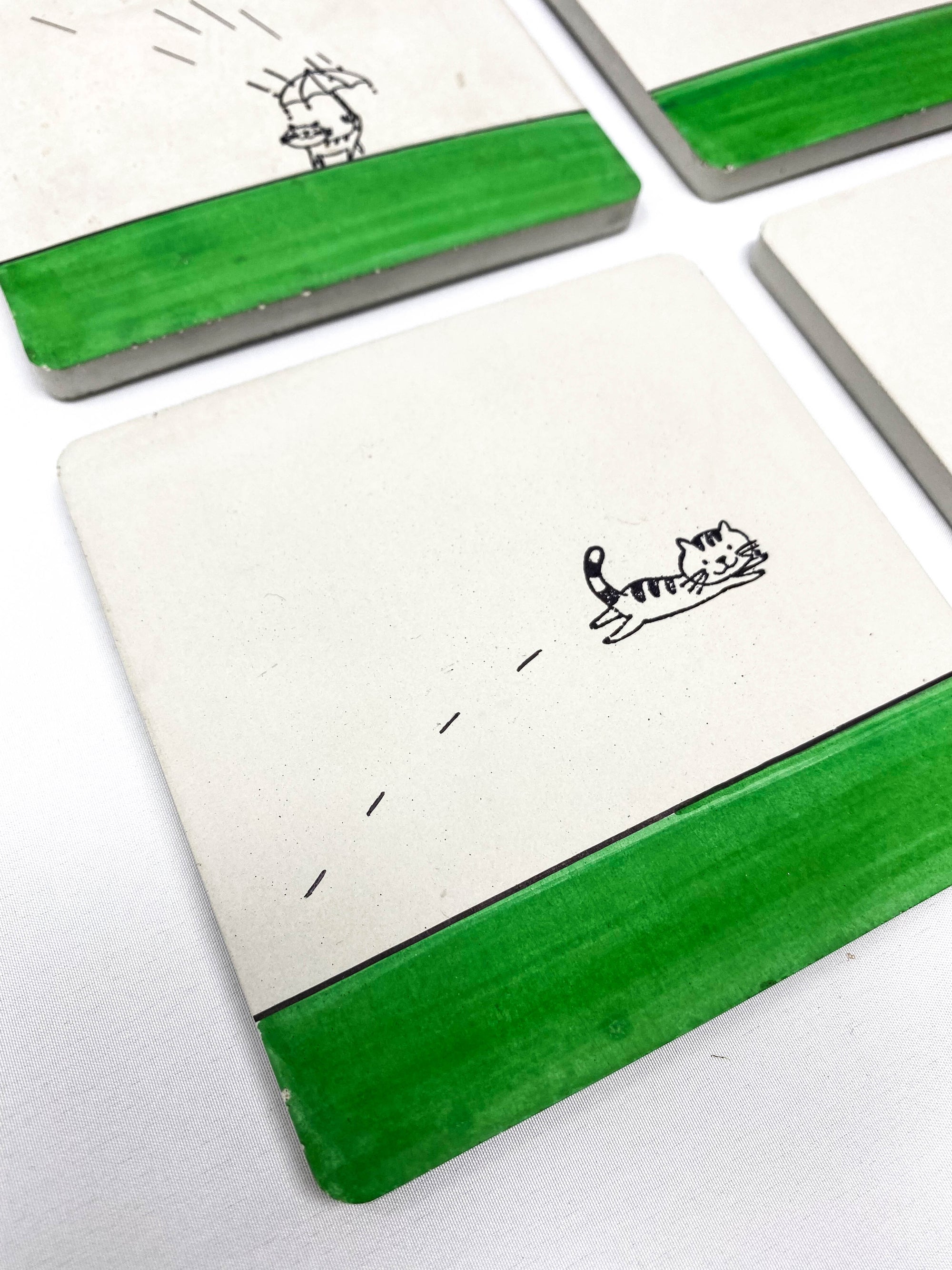 Cat Concrete Coasters