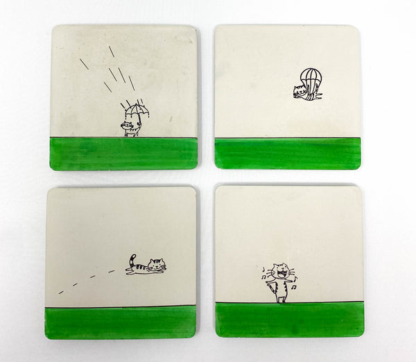 Cat Concrete Coasters