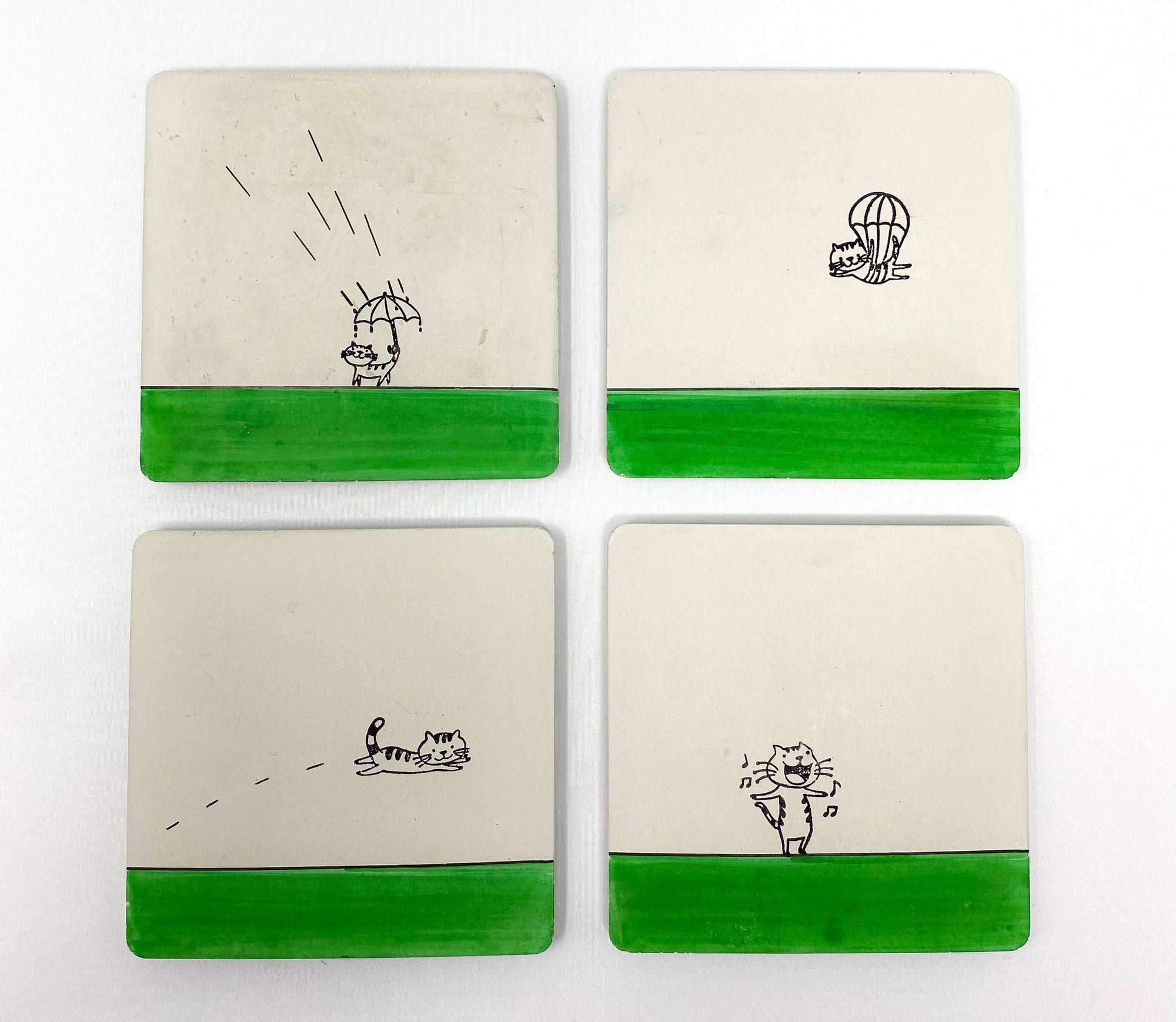 Cat Concrete Coasters