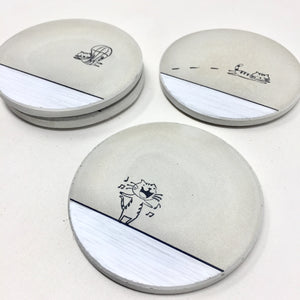 Cat Concrete Coasters