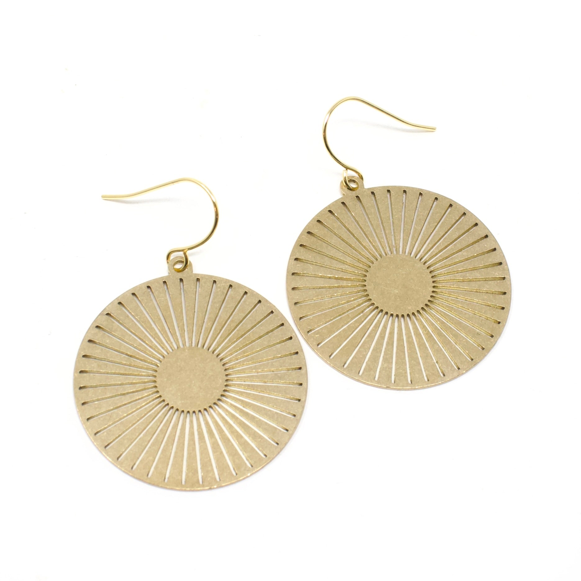 Circle Sun Charm Earrings