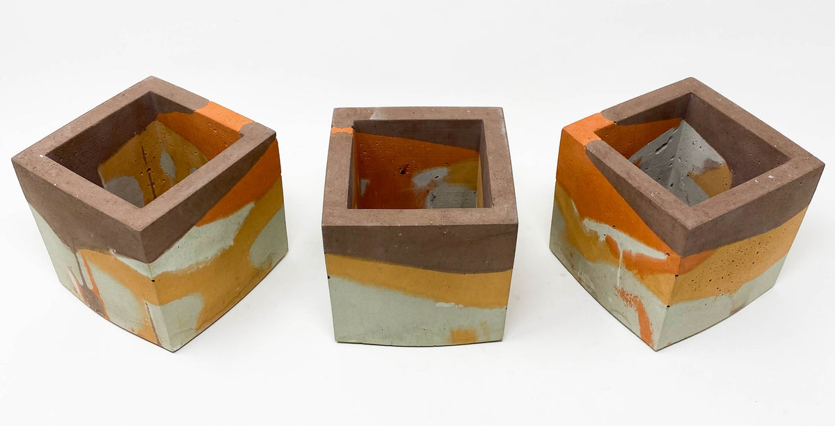 Concrete Cube Pots (Desert Series)
