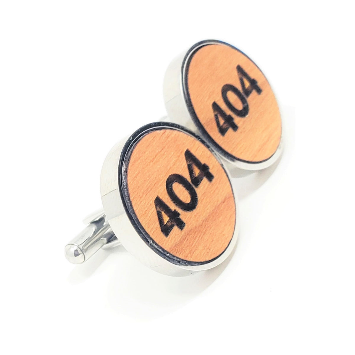 404 Stainless and Wood Cufflinks