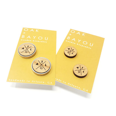 ATL Cross Stainless and Wood Cufflinks