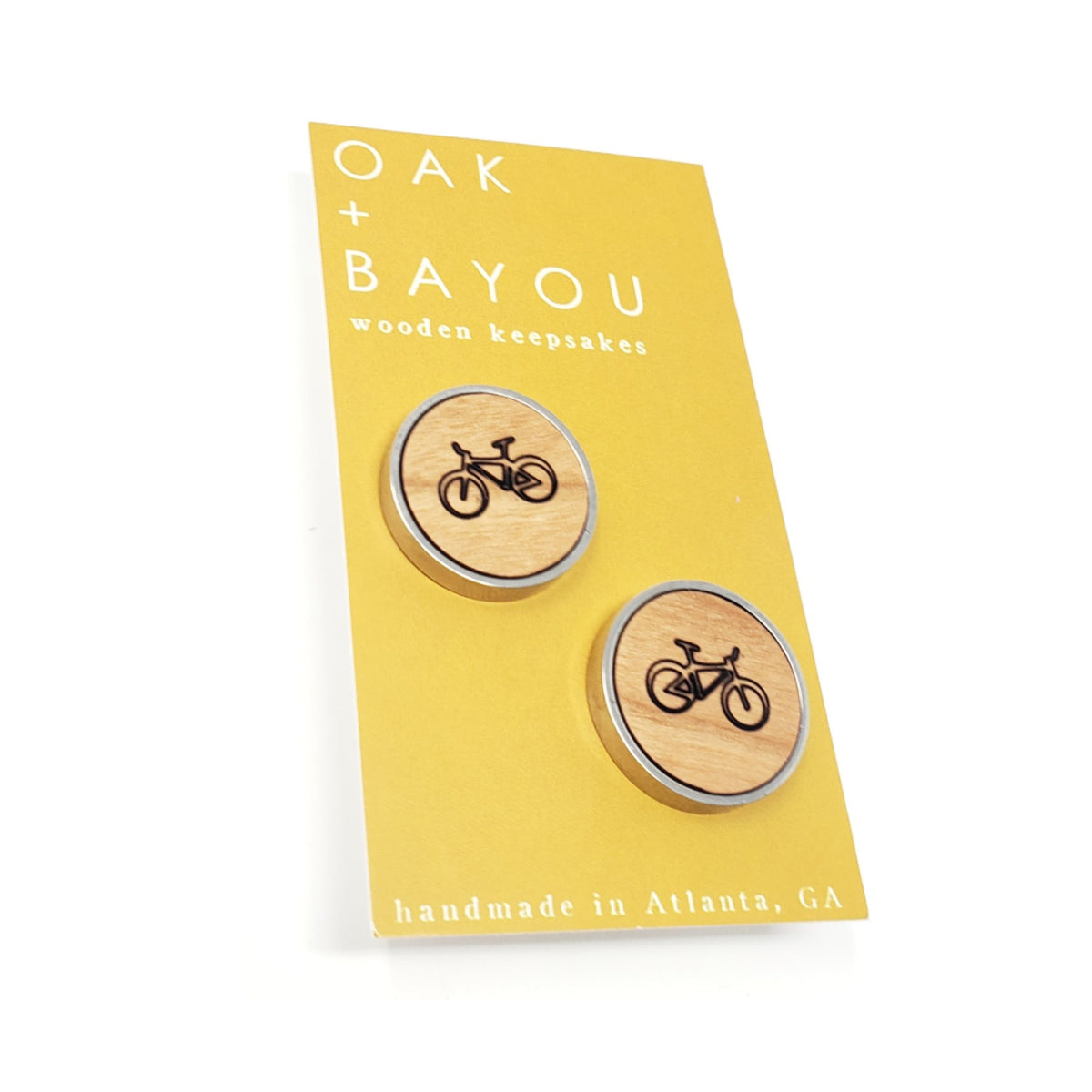 Bicycle Stainless and Wood Cufflinks