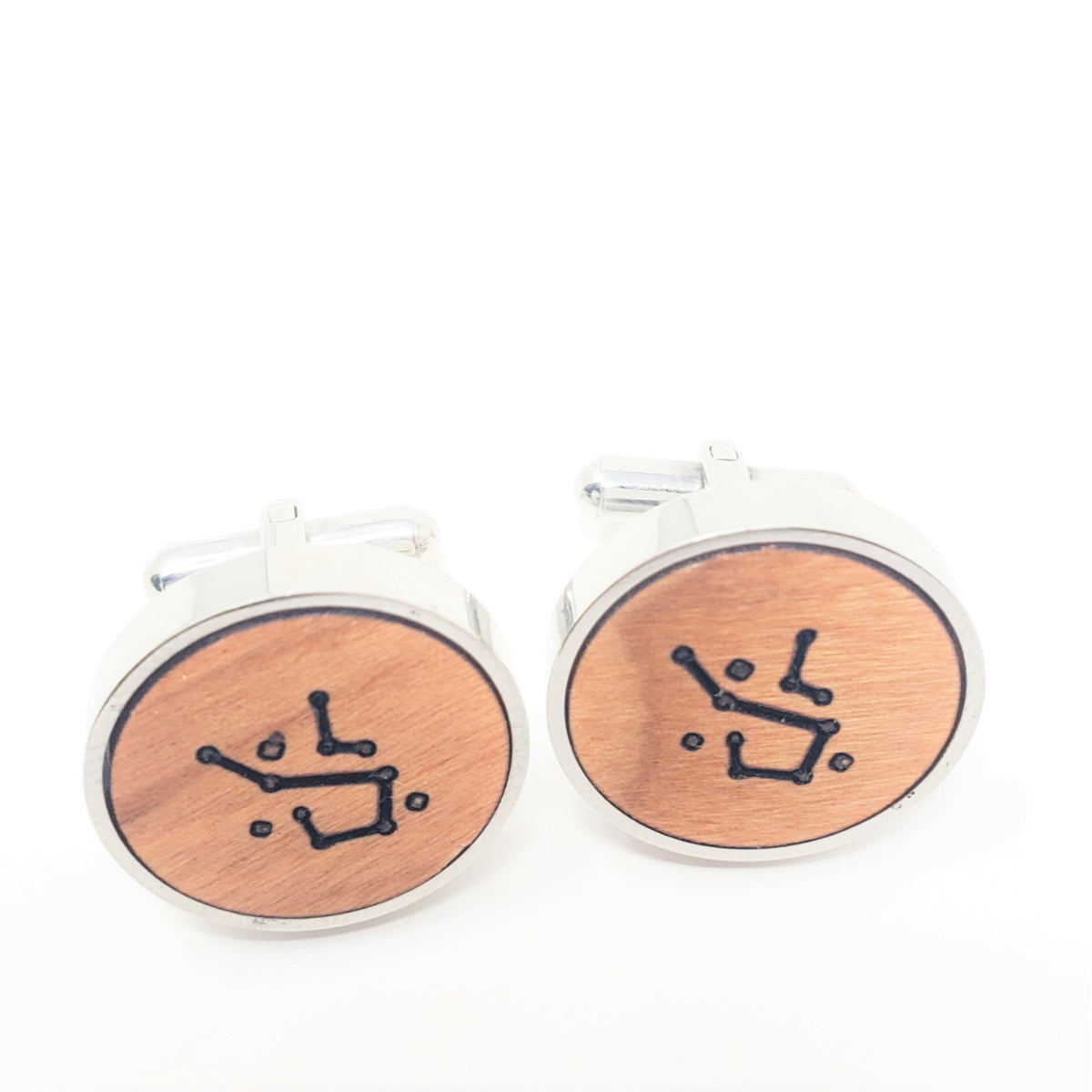 Constellation Stainless and Wood Cufflinks