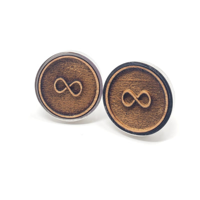 Infinity Symbol Stainless and Wood Cufflinks