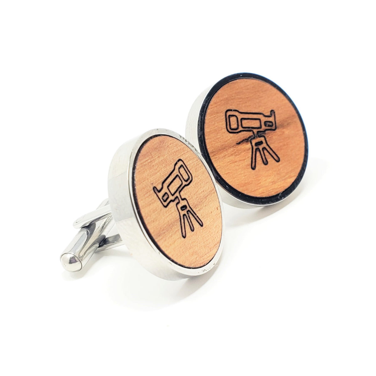Telescope Stainless and Wood Cufflinks