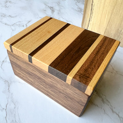 Tala Modern Wood Keepsake Box - Maple + Walnut