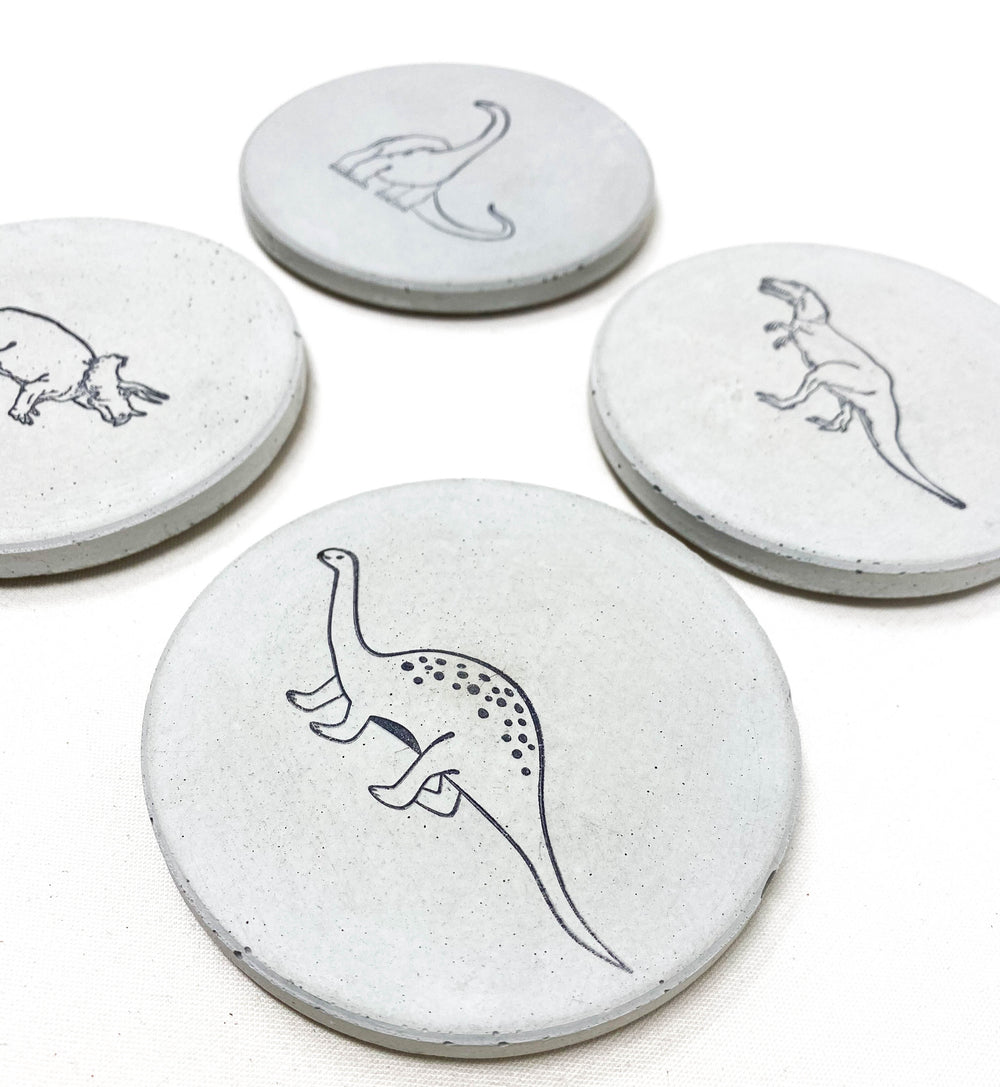 Dinosaur Concrete Coasters