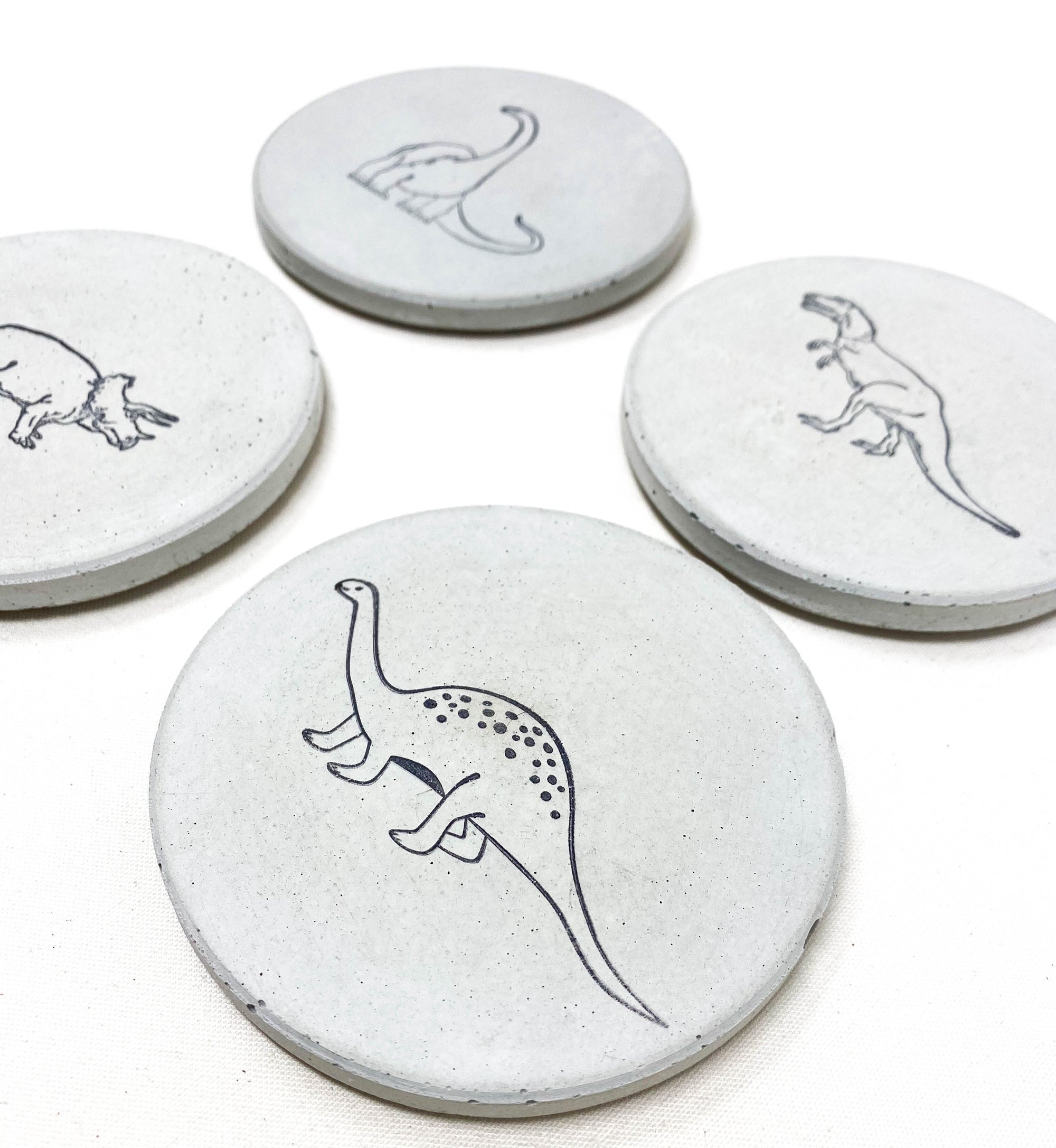 Dinosaur Concrete Coasters