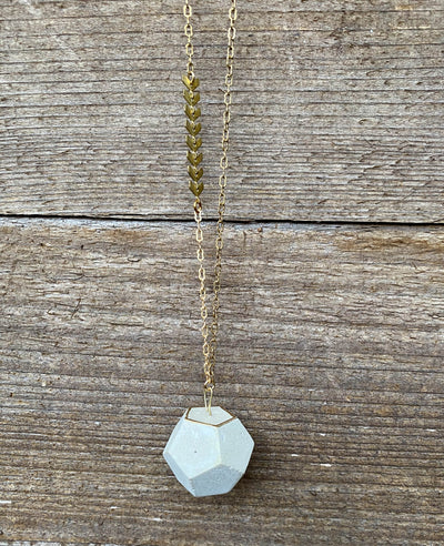 Concrete Dodecahedron Necklace