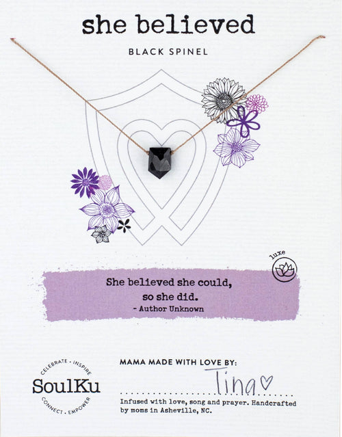 She Believed Necklace - Black Spinel