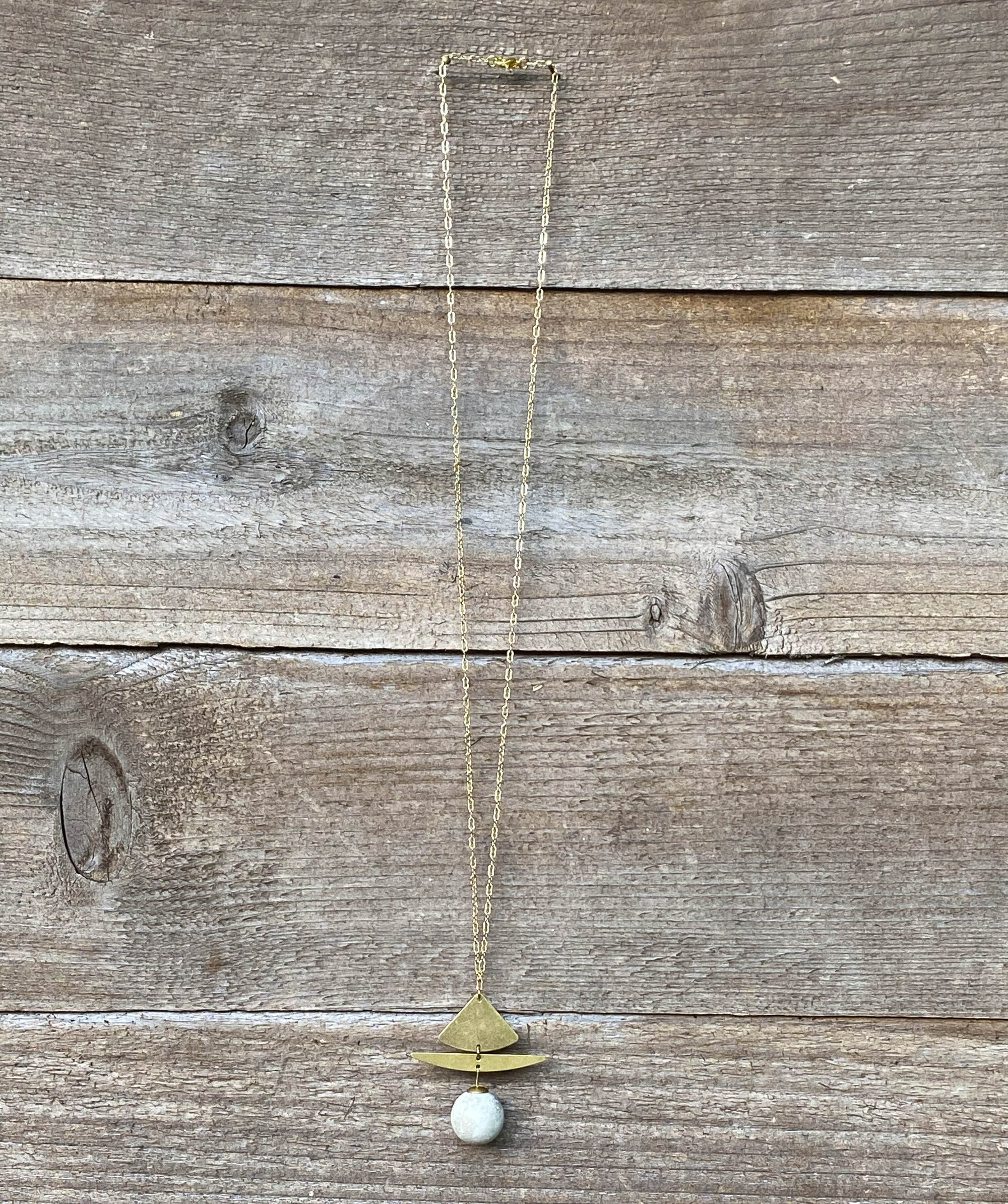 Concrete + Brass Modern Necklace