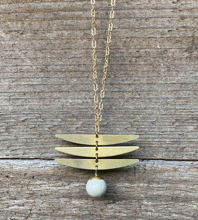 Concrete + Brass Modern Necklace II