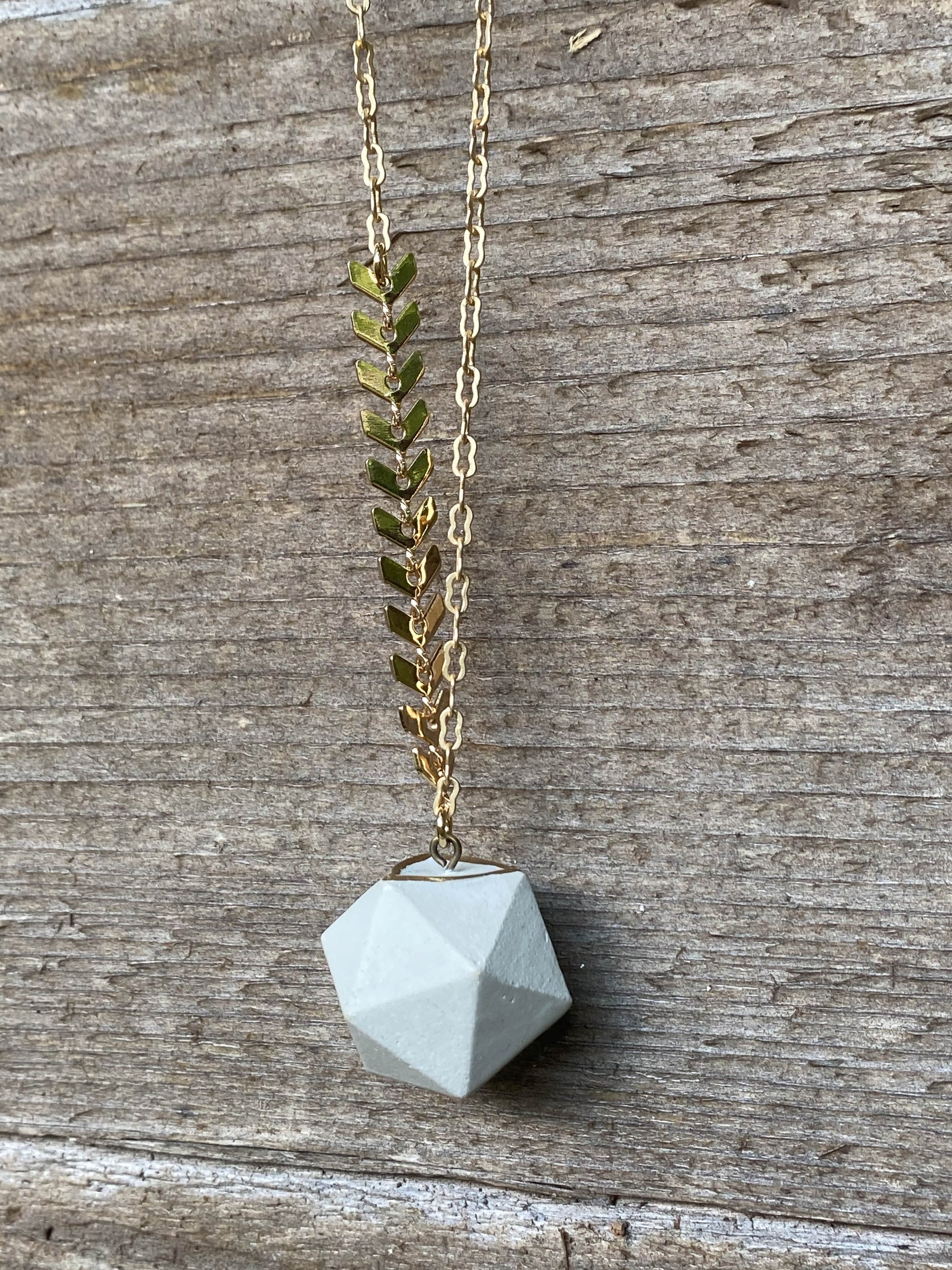 Concrete Dodecahedron Necklace - Mini