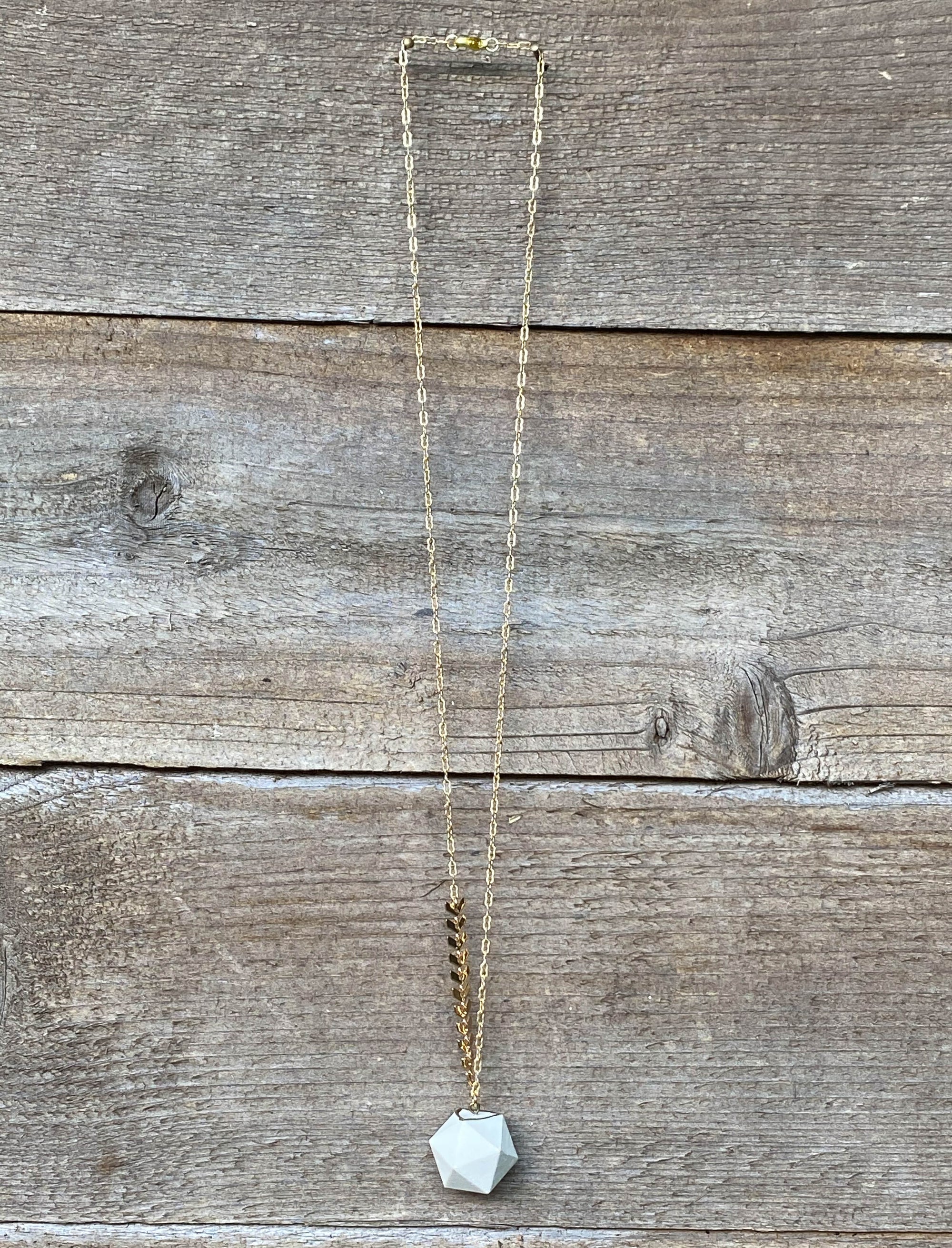 Concrete Dodecahedron Necklace - Mini