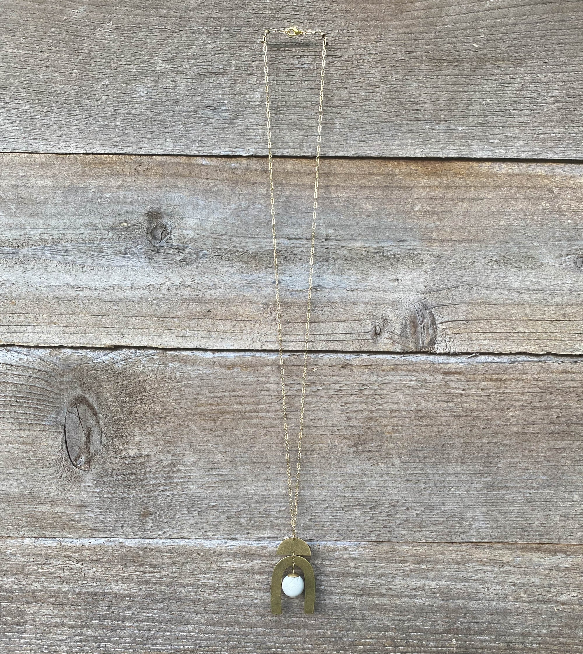 Concrete + Brass Modern Necklace III