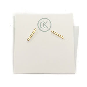 WHS Medium Bar Stud Earrings - gold-filled