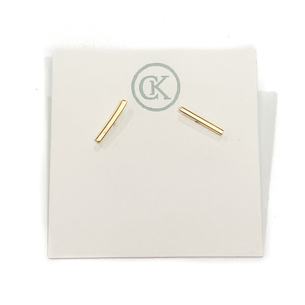 WHS Medium Bar Stud Earrings - gold-filled