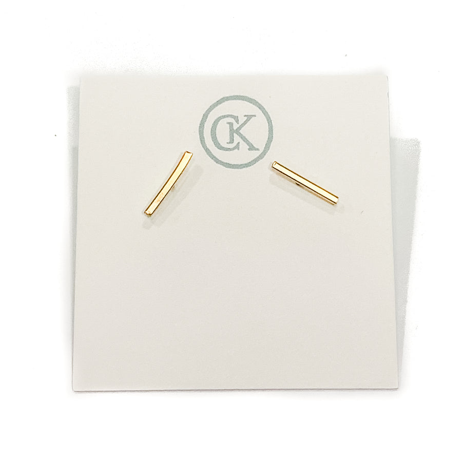 WHS Medium Bar Stud Earrings - gold-filled