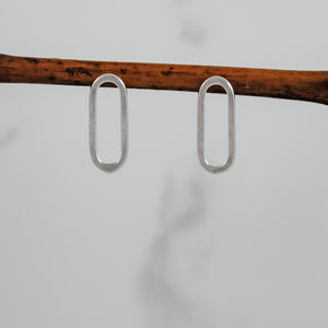 Small Paperclip Stud Earrings - sterling