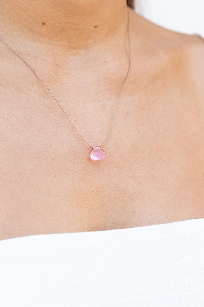Fierce Necklace - Rosy Pink Quartz