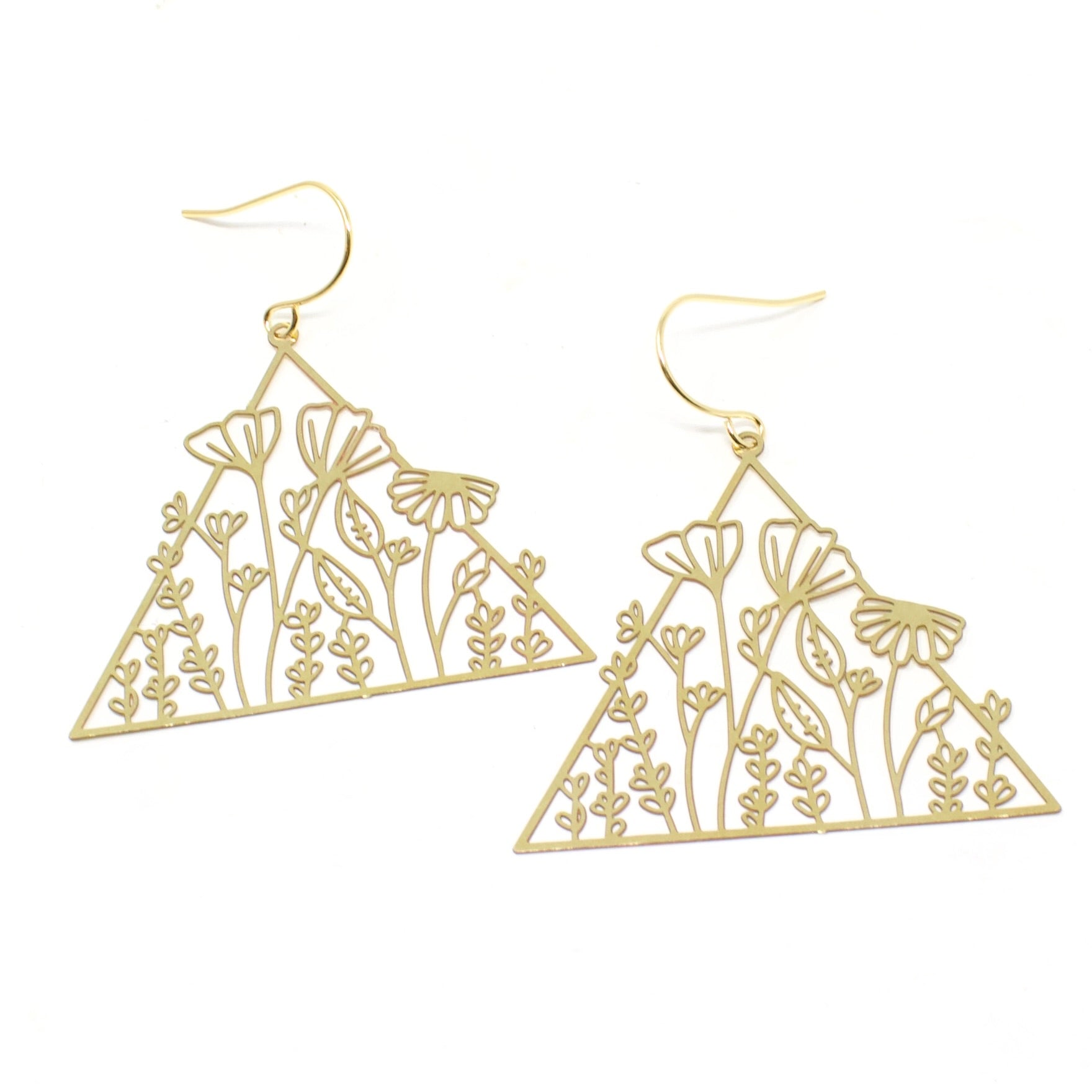 Floral Triangle Earrings