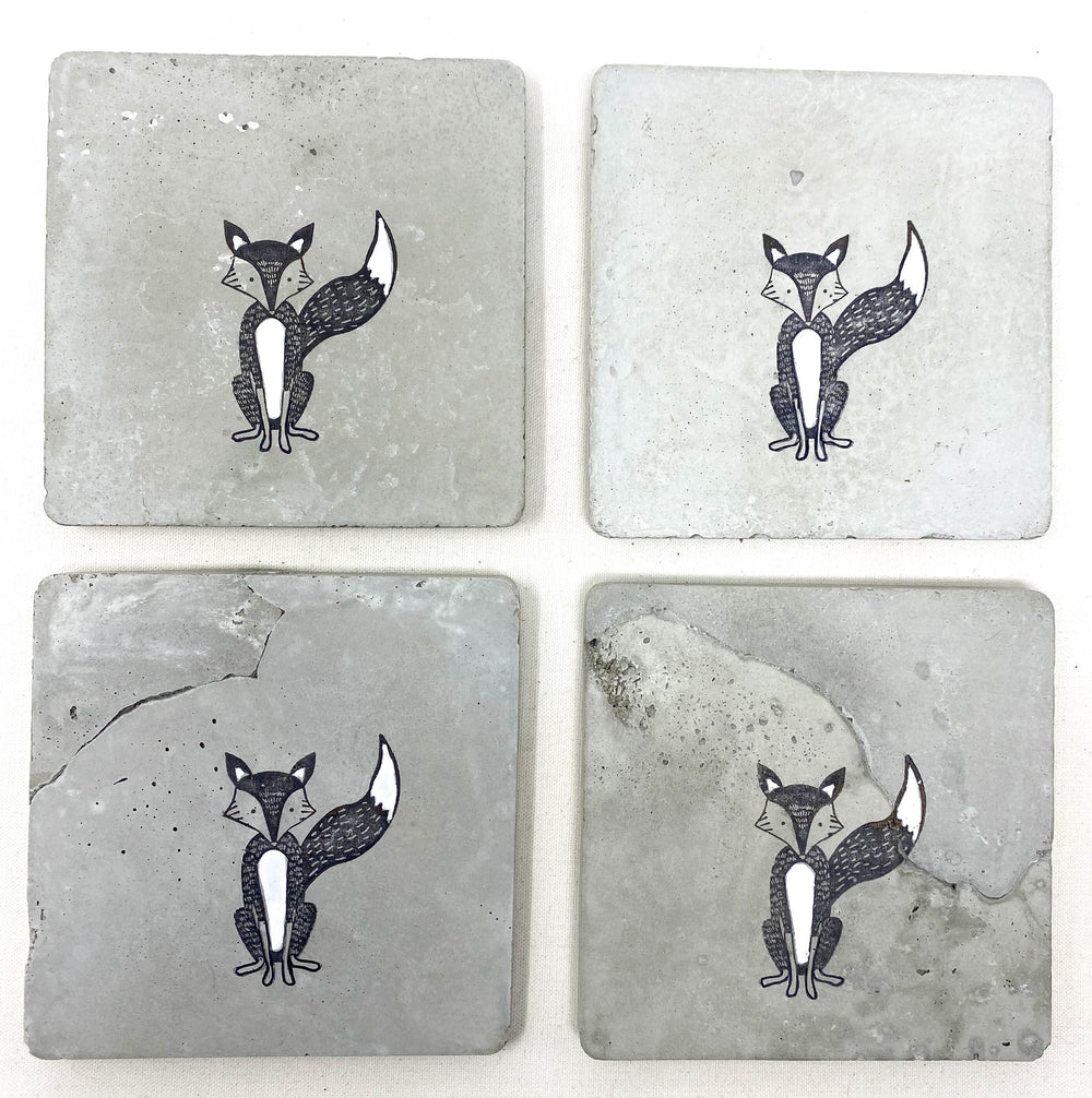 Fox Concrete Coasters