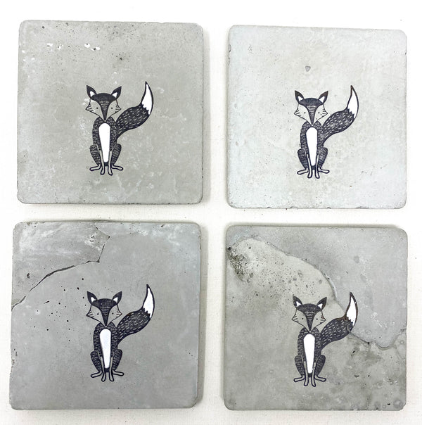 Fox Concrete Coasters
