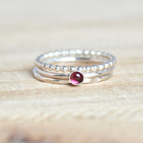 Ring Trio - Sterling Silver & Gemstone