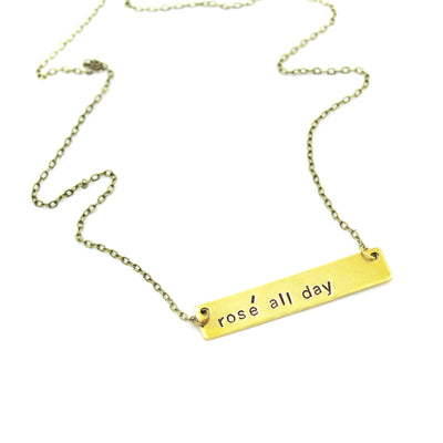 Rosé All Day Bar Necklace