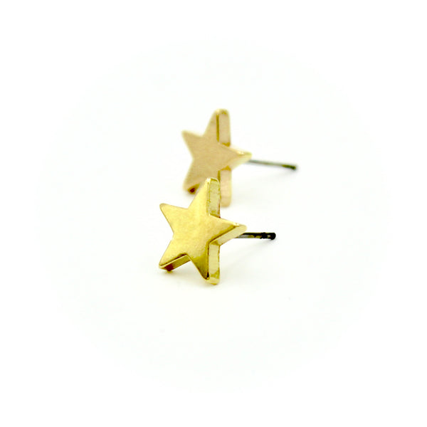 Star Earrings - Brass
